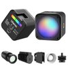 ULANZI L3 RGB LED Video Light, Magnetic Camera Lighting Kit 2700K-7000K Mini Cube COB Light Dimmable Photography Fill Light with Barndoor, Fresnel Lens Cold Shoe for Smartphone,Action,DSLR Camera