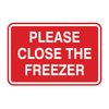 Signs ByLITA Classic Framed Please Close The Freezer Door or Wall Sign | Eco-Friendly Home Sign (Red) - Small