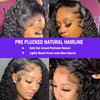 ONECHULY Water Wave Lace Front Wigs 180% Density Pre Plucked with Baby Hair 13x4 Hd Transparent Water Wave Lace Front Wig 10A Unprocessed Virgin Human Hair 18Inch Glueless Water Curly Wave Lace Wigs