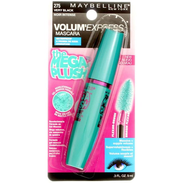Maybelline New York Volum' Express The Mega Plush Waterproof Mascara, Very Black [275], 0.3 oz