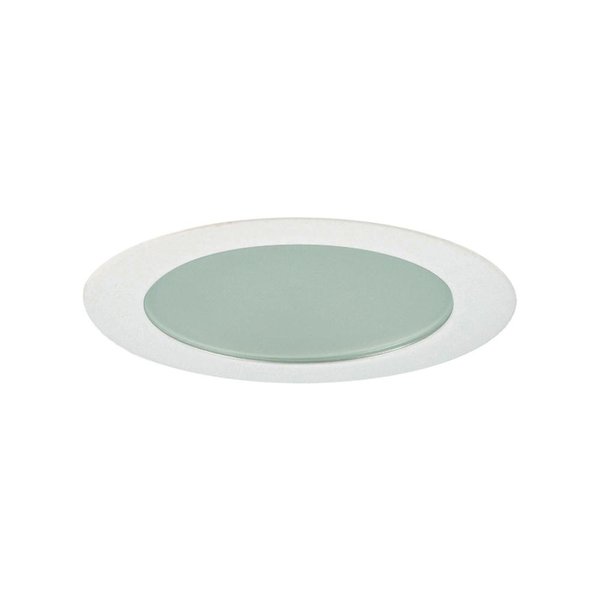 Jesco Lighting TM409WH 4-Inch Aperture Low Voltage Trim Recessed Light, Flat Frosted Glass for Shower, White Finish