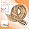 Remy Tape In Human Hair Extensions #8 Camel Brown Mixed with Bleach Blond #613 PU Skin Weft Real Virgin Hair Invisible Tape In Hair Extensions 16 Inch 40g/Pack 20pieces