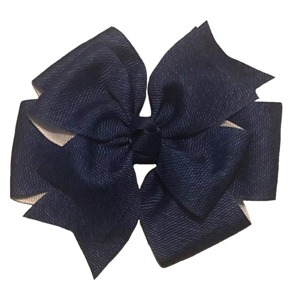 Dark Denim Pinwheel Hair Bow