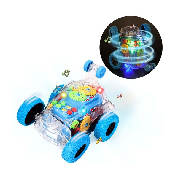 Sensory Toys for kids with Autism,Light Up Toys Car for Toddlers 1-3,Bump and Go Toy Car with Colorful Moving Gears,Music,LED Effect,360°Rolling Twister,Monster Truck Toy,Toddler Car,Stocking Stuffers