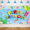 Pool Party Backdrop for Summer Decoration Beach Ball Party Banner Photography Background Hawaiian Holiday Kids Baby Shower Birthday Party Gift Supplies Decoration