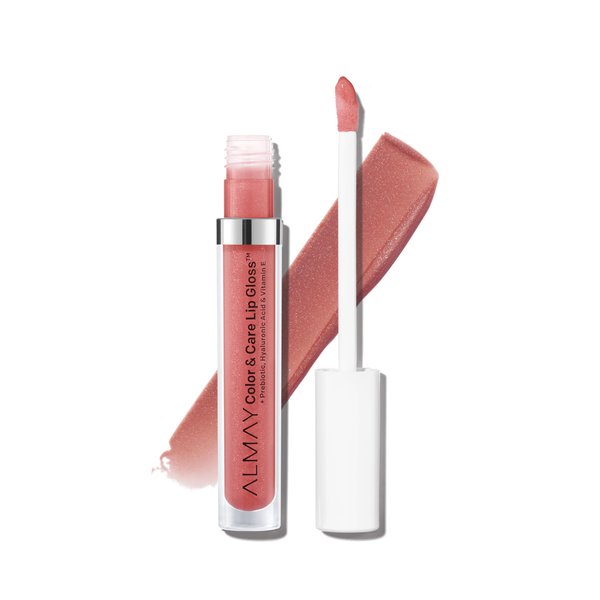 Almay Hydrating Lip Gloss, Soft Natural Colors, Prebiotic Complex, Hyaluronic Filling-Sphere Technology, 200 Rose Glow, 0.1 fl oz.