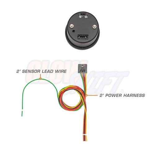 GlowShift 10 Color Digital 9,999 RPM Tachometer Gauge - for 1-10 Cylinder Gas Powered Engines - Multi-Color LED Display - Tinted Lens - 2-1/16" (52mm)