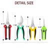 5 pack Garden Pruning Shears Stainless Steel Blades, Handheld Scissors Set with Gardening Gloves,Heavy Duty Garden Bypass Pruning Shears,Tree Trimmers Secateurs, Hand Pruner (Multi-color)