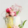 6PCS Rose Gold Happy Birthday Cake Topper Acrylic, Birthday Party Decorations,Birthday Cake Decor,Birthday Cake Decorations Supplies.