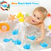 40 Pcs Mini Rubber Sharks Blue Shark Bath Toys Small Bathtub Sharks for Kids Shower Bathtub Decoration Summer Pool Party Supplies