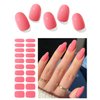 AutyaMee Semi Cured Gel Nail Strips (Bright Coral)-20 PCS Pink Summer Gel Nail Stickers | UV Light Required | Gel Nail Wraps, Salon Quality & Easy to Use
