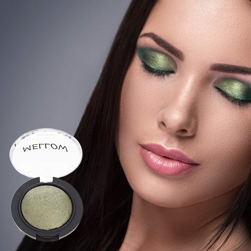 Baked Eyeshadow (Olive) - Creamy Long Lasting Eye Shadow for Everyday Makeup - Highly Pigmented Vegan, Cruelty-Free & Paraben Free Eye Makeup by Mellow Cosmetics - Olive - Olive