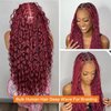 Burgundy Braiding Hair 100g Deep Wave 2 Bundle Bulk Human Hair for Braiding Deep Curly 100% Remy Human Hair Extensions for Boho Curly Wave Braids 99J Red Braiding Hair (99J, 22 Inch)