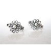 Set of 2 extra tiny small silver clover flower metal barrette hair clip for