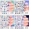 Nail Art Stickers, 12 Sheets Cute Cartoon 3D Nail Self-Adhesive Sticker Designs, Kawaii Nail Sticker for Women Kids Girls, Cute Anime Nail Transfer Decals Supplies, DIY Resin Nail Decal