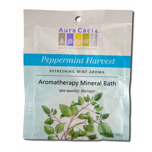 Aura Cacia Refreshing Peppermint Mineral Bath Packet, 2.5-Ounces Packet (Pack of 3)