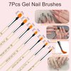 MYR 34Pcs Nail Art Brushes, Nail Art Brush Set, Nail Art Tools, including Nail Design Brushes, Nail Dotting Tool, Nail Drawing Pens, Nail Brush Brackets, Nail Nano Polishing Rubs