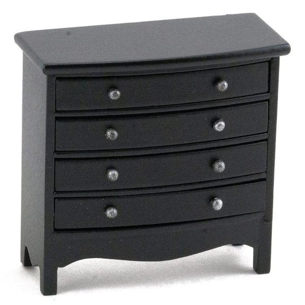 Dollhouse Miniature Chest of Drawers (Black)