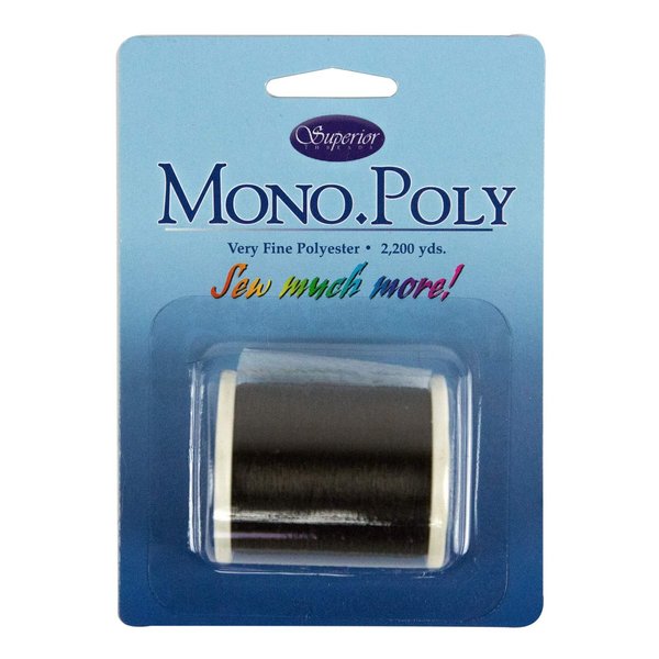 Superior Threads - Monopoly Reduced-Sheen Polyester Thread for Quilting and Invisible Applique, Smoke, 2,200 Yds.