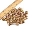 PGMJ 80 Pieces 1/4"-20 Wood Inserts Bolt Furniture Screw in Nut Threaded Fastener Connector Hex Socket Drive for Wood Furniture Assortment (1/4"-20 x15mm)