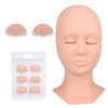 BEYELIAN Lash Mannequin Head, Eyelash Mannequin Head with Eyelids, Lash Extension Training Practice Head, 4 Pairs Removable Eyelids, Soft-Touch, Natural Color Realistic