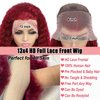28inch Lace Front Wigs Human Hair 13x4 Full Lace Burgundy Lace Front Wigs Human Hair Deep Wave Human Hair Wig 200 Density Wet and Wavy Human Hair Lace Front Wigs Natural Hairline (28Inch, Burgundy)