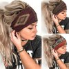 CAKURE Boho Headbands Stretch Wide Hair Bands Turban African Head Bands Yoga Running Sweatband Hair Accessories for Women and Girls Pack of 3 (Type A)