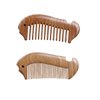 Pack of 2 100% Handmade Natural Green Sandalwood Hair Combs-Exquisite Fish Shapes Hand-sized Anti-Static Hair Detangler Wooden Pocket Comb-Wide Tooth & Fine Tooth Hair Combs(Wide Tooth & Fine Tooth)