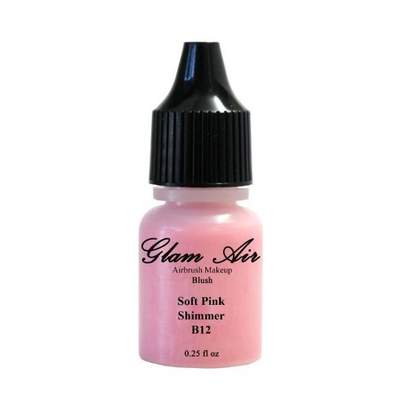 Glam Air Airbrush B12 Soft Pink Shimmer Blush Water-based Makeup 0.25 Oz
