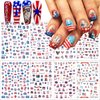8 Sheets Independence Day Nail Sticker 4th of July Nail Art Stickers 3D Self-Adhesive USA Flags Heart Stars Eagle Nail Designs Decals Patriotic Nail Supplies for Women 4th of July Nail Decoration