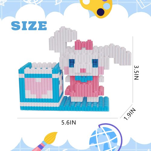 BB FUN HOUSE Pen Holder Building Toy Set Pixel Art Puzzle Bricks for Create 3D Animal Dog Pencil Holder Cute Interlocking Building Blocks Stem Toy for Office and School, Cloud Dog