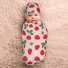 Jarverce Strawberry Swaddle Blanket, Unisex Baby Stuff, Soft Sleeping Bag Sack, Cute Strawberry Baby Items Stuff