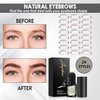 Eyebrow Stamp Stencil Kit, Eyebrow Stencils with 24 Pc, Eyebrow Brown Definer, Brow Stencils and Shaping Kit Reusable (Light Brown