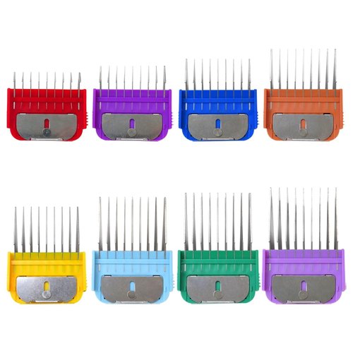 YYU 2024 Version 8 Pcs Professional Colorful Hair Clipper Combs Guards Cutting Guides Fits for Most Wahl Replacement Guards Set, 1/8 Inch to 1 Inch(3-25mm)