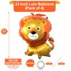 Giant Lion Balloons 33 Inch Lion Shaped Balloons Woodland Lion Balloons for Jungle Safari Themed Backdrop Kids Birthday Party Decorations(Pack of 4)