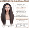 PWEOUKE 22 Inch Glueless Kinky Yaki Straight Headband Wigs Long Hair Wig High Temperature Heat Resistant Synthetic Head Wrap Wigs for Black Women, 1B30 Mix Brown