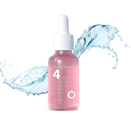 Blayne SKN 4-in-1 Premium Facial Serum with Vitamin C, Hyaluronic Acid, Niacinamide, Vitamin E for Dark Spots, Anti-Aging, Hydration, Fine Lines, Wrinkles, Acne Marks 1oz