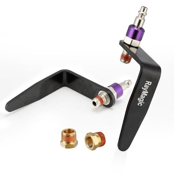 RayMagic Steel Pneumatic Tool Rafter Hook 360° Swivel Hanger, Durable,Reusable Metal Organaizer Adjustable Easy Install Hooks with 1/4" Air Tool Swivel Fitting, for Air Nailer, 2-Piece, Purple