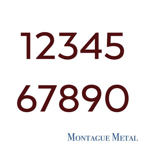 Montague Metal Products MHN-06-F-RB1-8 Solid Brushed Aluminum Modern Floating Address House Numbers, 6", Powder Coated Roman Bronze