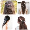 20 Pcs Mini Clover Flower Hair Clips with Cute Rhinestone Hair Barrettes, Convenient Hairpins Easy for Braids Hairstyles, Braiding Hair Accessories for Girls Women (20 Pcs- Mix Color)