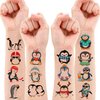 100 PCS Funny Summer Penguin Temporary Tattoos Sticker Animal Penguin Birthday Party Decorations Supplies Favors Gifts Girls Boys Baby Showers Prizes Cute Tattoo School Reward Themed Christmas Winter
