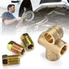 Watris Veiyi 3 Way T-Shape Brake Tee, T-Shape Brake Line Tee Union, Brake Tee Fittings with 3 Male Nuts Short Union M10 Fit for 3/16in Pipe 10mm