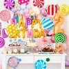 12 Pcs Sweet Candy Balloon Set,18 Inch Candies Mylar Foil Balloons,Round Lollipop Balloon,Candy themed Party Decorations for Kids Christmas Birthday Party Baby shower supplies