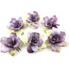 6 pc Lot Violet Beige Apple Blossom Silk Flower Hair Clips
