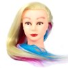 Mannequin Head Manikin Hair Hairdresser Training Head Cosmetology Doll Head (Table Clamp Stand Included) (29" Synthetic Hair, Blonde Red Pink Blue)