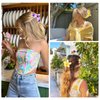 WHAVEL 6PCS Flower Claw Clips Hawaiian Flower Hair Clips Strong Hold Claw Clips for Thick Hair Summer Cute Hair Clips Beach Hair Accessories for Women (C)