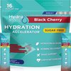 NatureWorks HydroMATE Electrolytes Powder No Sugar Black Cherry Sugar Free Hydration Packets Keto Party Favors Sticks with Vitamin C 16 Sticks