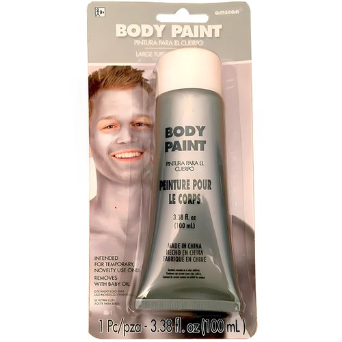 Silver Body Paint for Halloween - 3.4 oz. (1 Pc.) - Vibrant & Easy-to-Apply Costume Makeup, Perfect for Props and Parties