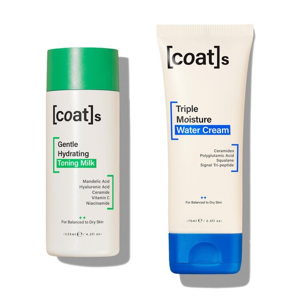 Coats Healthy Skin Heroes – Gentle Hydrating Toning Milk 4.2 oz + Triple Moisture Water Cream 2.5 oz – For All-Day Hydration & Smooth, Dewy, Plump Skin