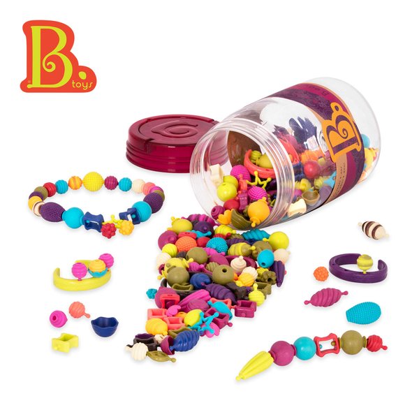 B. toys – Pop Arty! 275 Pcs- Jewlery Making Kit- Creative Pop Snap Bead Set for Kids –DIY Craft Jewelry Making Kit –Necklaces, Rings, Bracelets – 4 Years +
